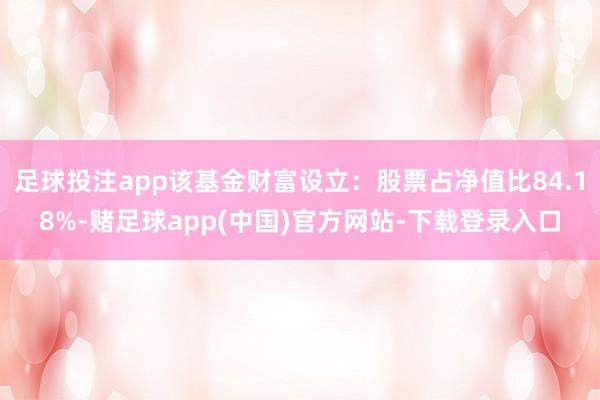 足球投注app该基金财富设立:股票占净值比84.18%-赌足球app(中国)官方网站-下载登录入口