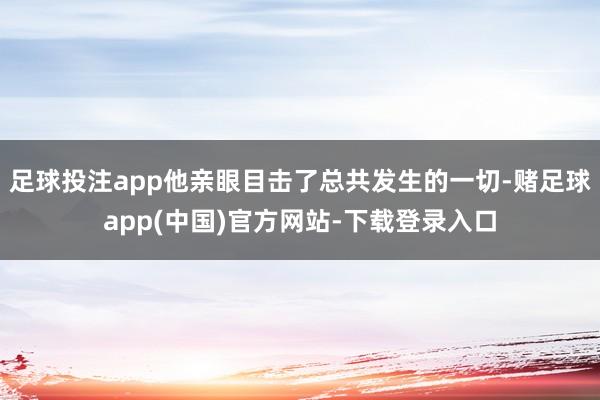 足球投注app他亲眼目击了总共发生的一切-赌足球app(中国)官方网站-下载登录入口