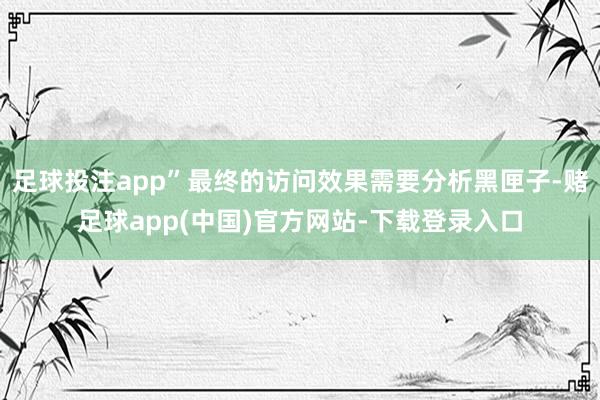 足球投注app”最终的访问效果需要分析黑匣子-赌足球app(中国)官方网站-下载登录入口