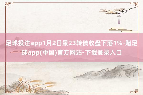 足球投注app1月2日景23转债收盘下落1%-赌足球app(中国)官方网站-下载登录入口
