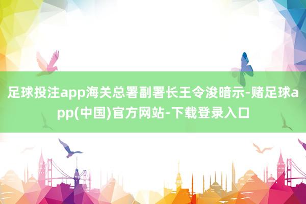足球投注app海关总署副署长王令浚暗示-赌足球app(中国)官方网站-下载登录入口