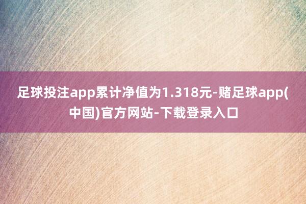 足球投注app累计净值为1.318元-赌足球app(中国)官方网站-下载登录入口
