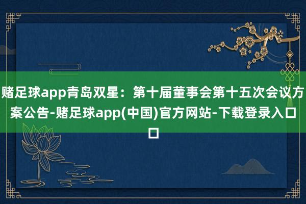 赌足球app青岛双星：第十届董事会第十五次会议方案公告-赌足球app(中国)官方网站-下载登录入口