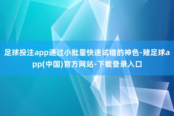 足球投注app通过小批量快速试错的神色-赌足球app(中国)官方网站-下载登录入口
