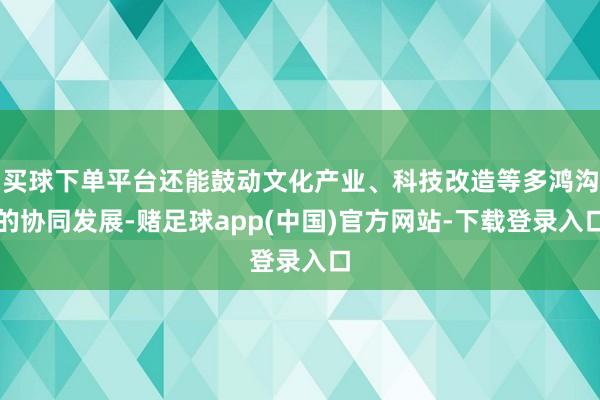 买球下单平台还能鼓动文化产业、科技改造等多鸿沟的协同发展-赌足球app(中国)官方网站-下载登录入口