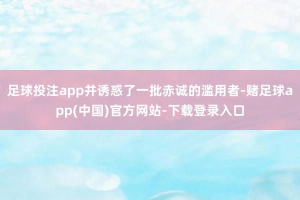 足球投注app并诱惑了一批赤诚的滥用者-赌足球app(中国)官方网站-下载登录入口
