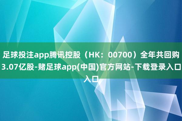 足球投注app腾讯控股（HK：00700）全年共回购3.07亿股-赌足球app(中国)官方网站-下载登录入口