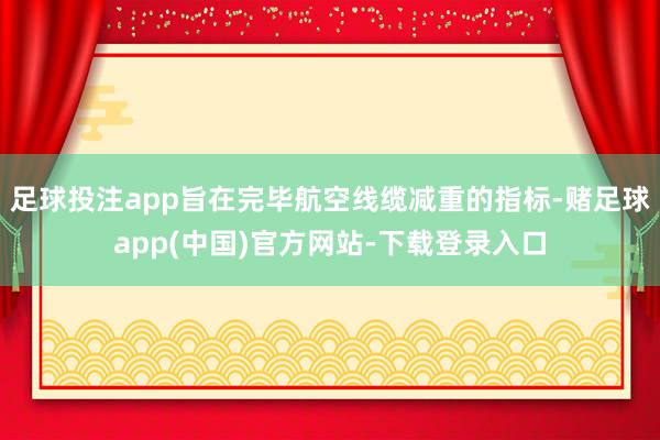 足球投注app旨在完毕航空线缆减重的指标-赌足球app(中国)官方网站-下载登录入口