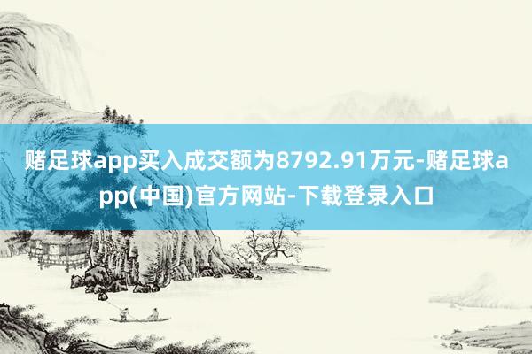赌足球app买入成交额为8792.91万元-赌足球app(中国)官方网站-下载登录入口