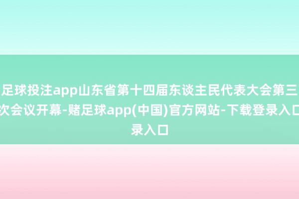 足球投注app山东省第十四届东谈主民代表大会第三次会议开幕-赌足球app(中国)官方网站-下载登录入口