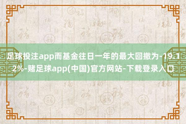 足球投注app而基金往日一年的最大回撤为-19.12%-赌足球app(中国)官方网站-下载登录入口