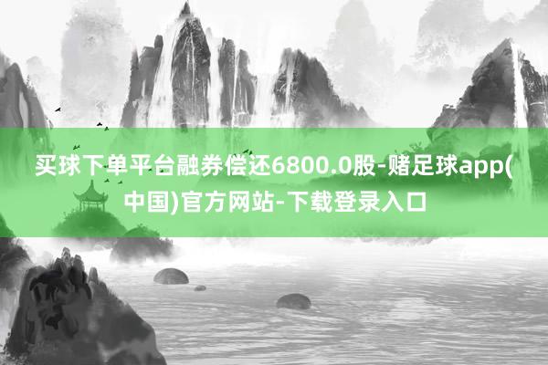 买球下单平台融券偿还6800.0股-赌足球app(中国)官方网站-下载登录入口