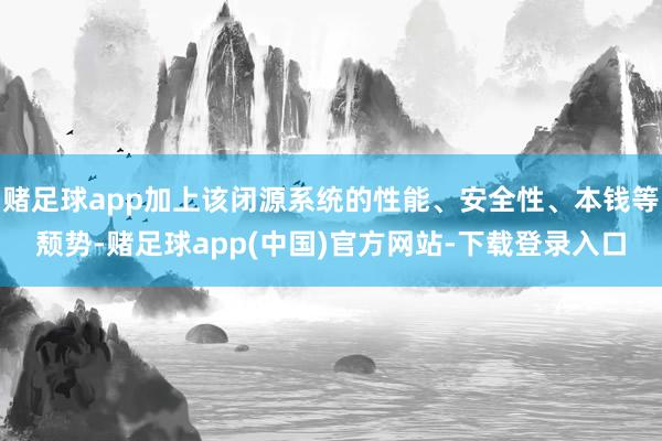 赌足球app加上该闭源系统的性能、安全性、本钱等颓势-赌足球app(中国)官方网站-下载登录入口