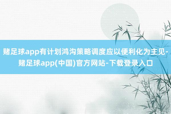 赌足球app有计划鸿沟策略调度应以便利化为主见-赌足球app(中国)官方网站-下载登录入口