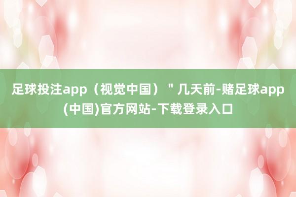 足球投注app（视觉中国）＂几天前-赌足球app(中国)官方网站-下载登录入口