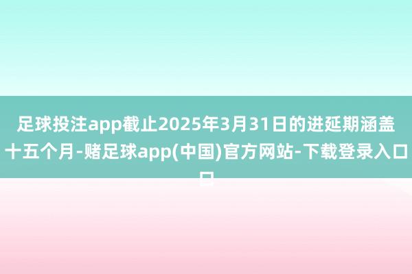 足球投注app截止2025年3月31日的进延期涵盖十五个月-赌足球app(中国)官方网站-下载登录入口