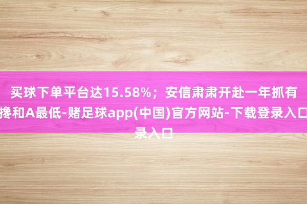 买球下单平台达15.58%；安信肃肃开赴一年抓有搀和A最低-赌足球app(中国)官方网站-下载登录入口