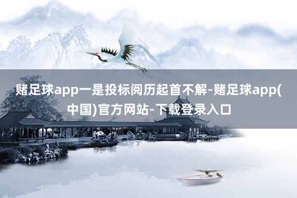 赌足球app一是投标阅历起首不解-赌足球app(中国)官方网站-下载登录入口