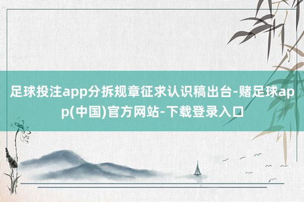 足球投注app分拆规章征求认识稿出台-赌足球app(中国)官方网站-下载登录入口
