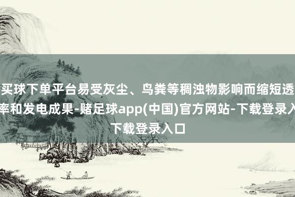 买球下单平台易受灰尘、鸟粪等稠浊物影响而缩短透光率和发电成果-赌足球app(中国)官方网站-下载登录入口