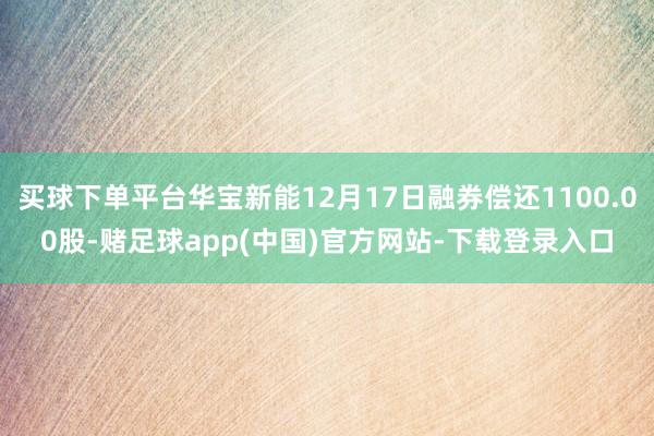 买球下单平台华宝新能12月17日融券偿还1100.00股-赌足球app(中国)官方网站-下载登录入口